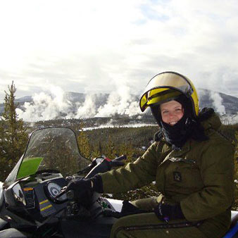 Klein snowmobile at Norris basin